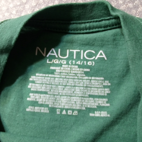Nautica Shirt Youth Boys Size L(14-16) Green - Picture 3 of 6